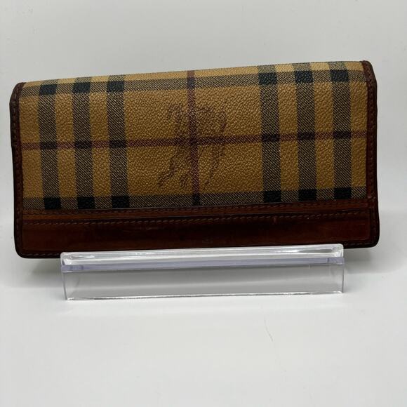 GUC Burberry Brown Nova Check Long Wallet - Picture 1 of 10